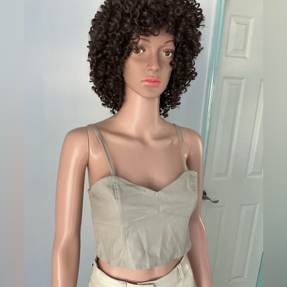 Zara Beige Crop Top Sz S - Picture 3 of 10